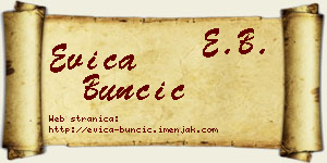 Evica Bunčić vizit kartica